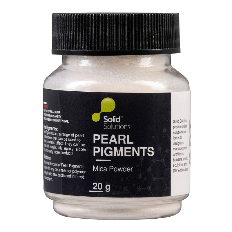Solid Solutions Pearl White mica powder, 20g jar