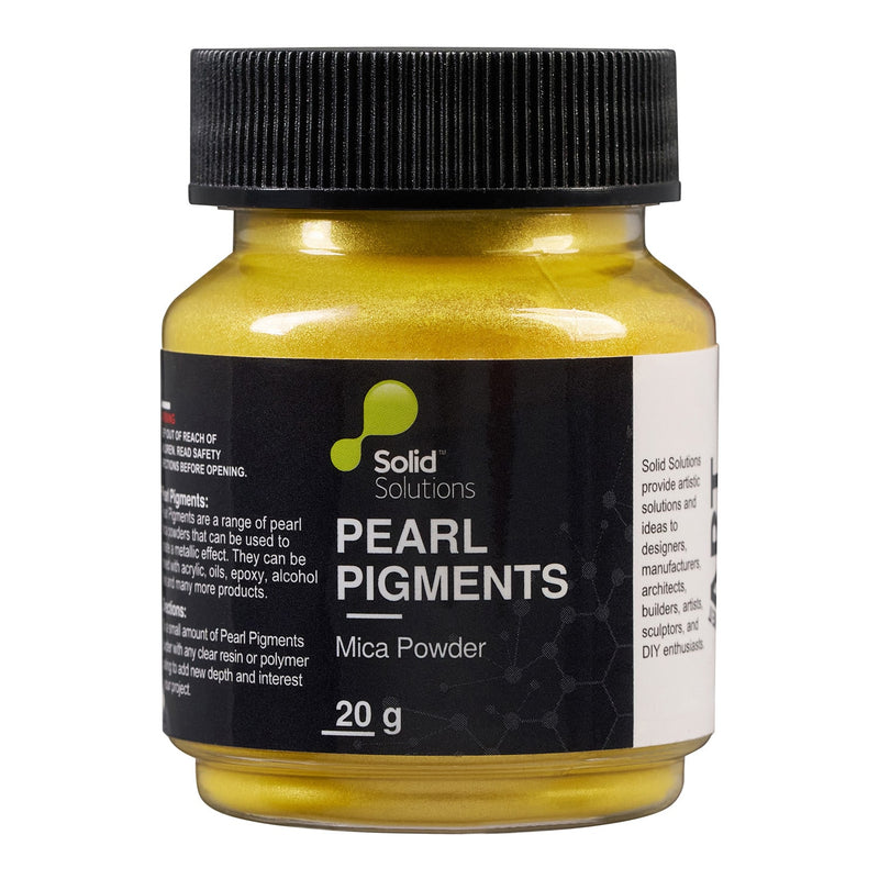 Solid Solutions Saffron Yellow mica powder, 20g jar