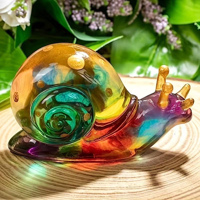 Rainbow resin snail made with the large 3D snail silicone mould