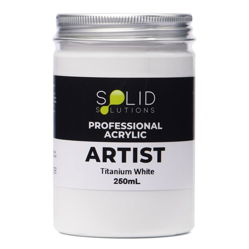 Solid Solutions Titanium White heavy body artist acrylic paint, 250mL jar