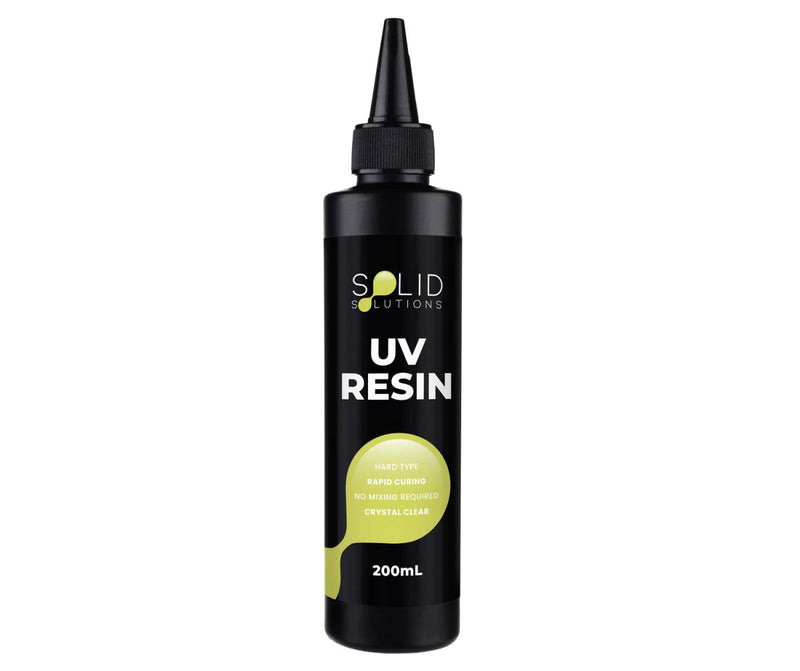 Solid Solutions Professional UV Resin, 200mL bottle — single-component resin that cures under UV light or sunlight