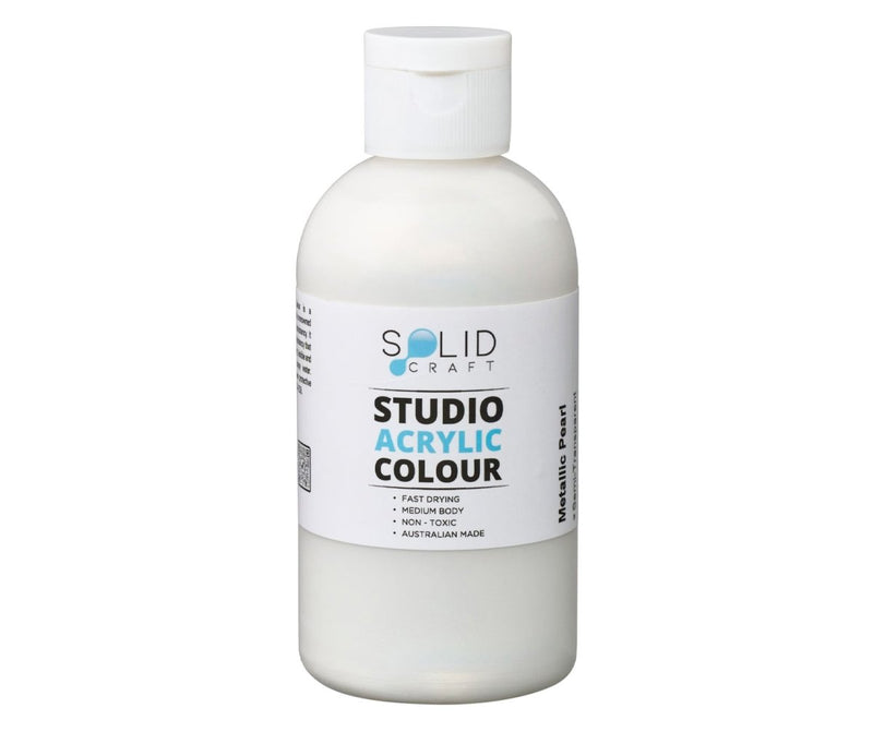250ml bottle of Solid Craft Studio Acrylic Paint, Metallic Pearl colour