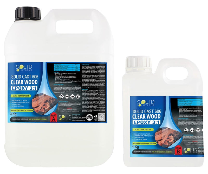 Solid Cast 606 | Clear Wood Epoxy 3:1 - 4kg Kit