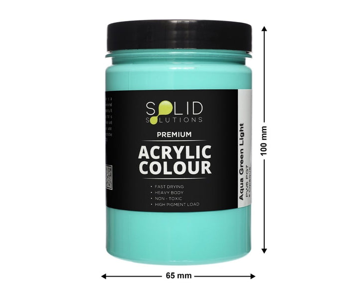 Solid Solutions Acrylic Paint | Aqua Green Light - 250ml