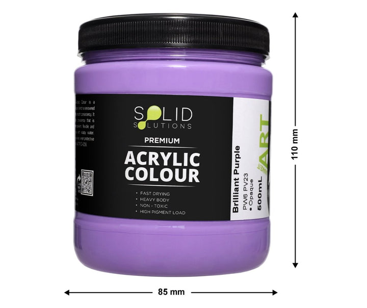 Solid Solutions Acrylic Paint | Brilliant Purple - 500ml