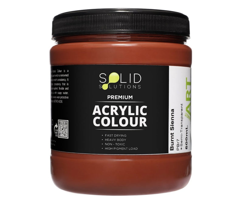 Solid Solutions Acrylic Paint | Burnt Sienna - 500ml
