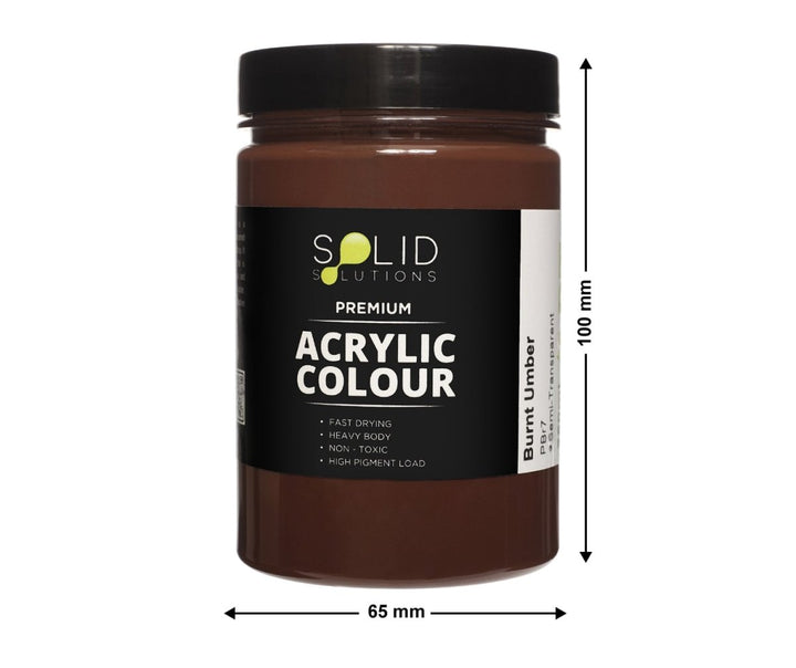 Solid Solutions Acrylic Paint | Burnt Umber - 250ml