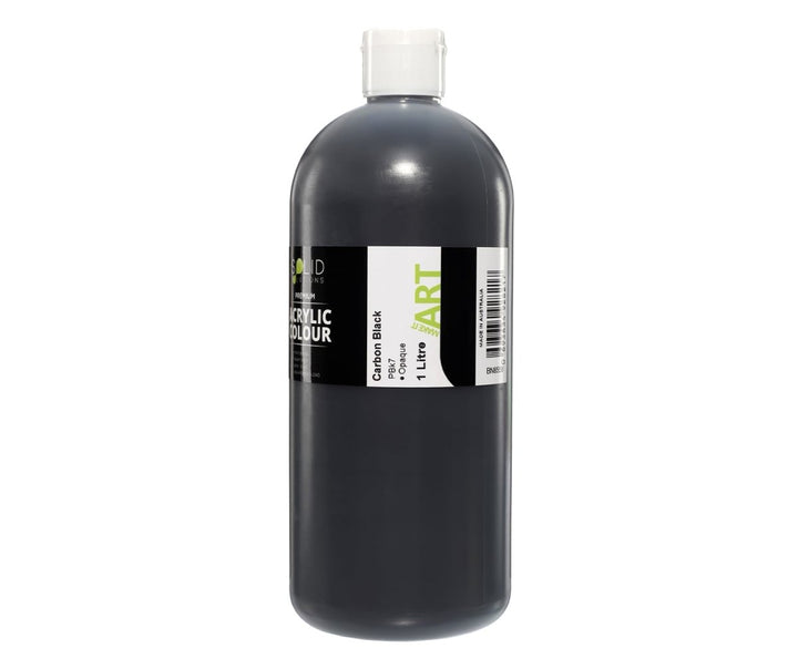 Solid Solutions Acrylic Paint | Carbon Black - 1 Litre