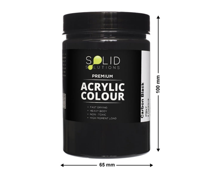 Solid Solutions Acrylic Paint | Carbon Black - 250ml