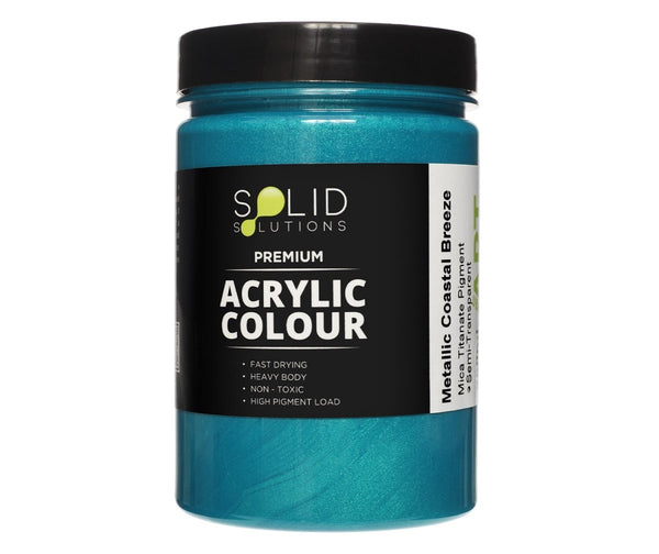 Solid Solutions Acrylic Paint | Metallic Coastal Breeze - 250ml