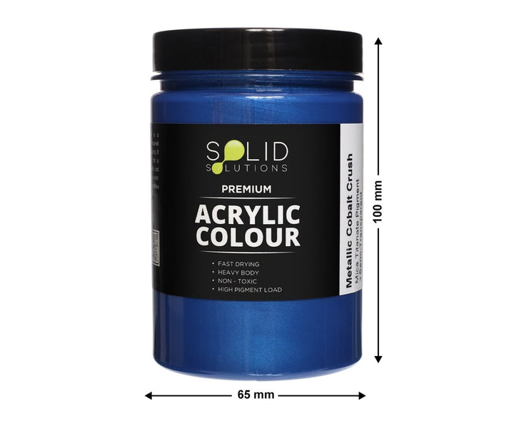 Solid Solutions Acrylic Paint | Metallic Cobalt Crush - 250ml