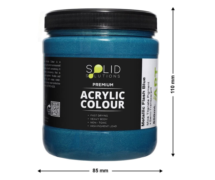 Solid Solutions Acrylic Paint | Metallic Flash Blue - 500ml