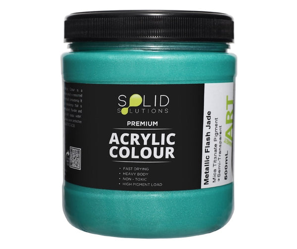 Solid Solutions Acrylic Paint | Metallic Flash Jade - 500ml