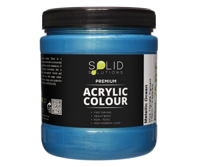 Solid Solutions Acrylic Paint | Metallic Ocean - 500ml