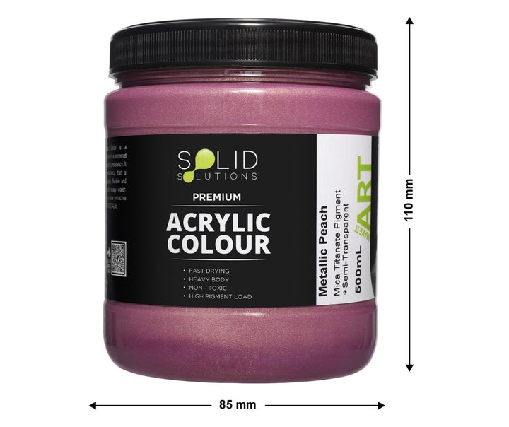 Solid Solutions Acrylic Paint | Metallic Peach - 500ml