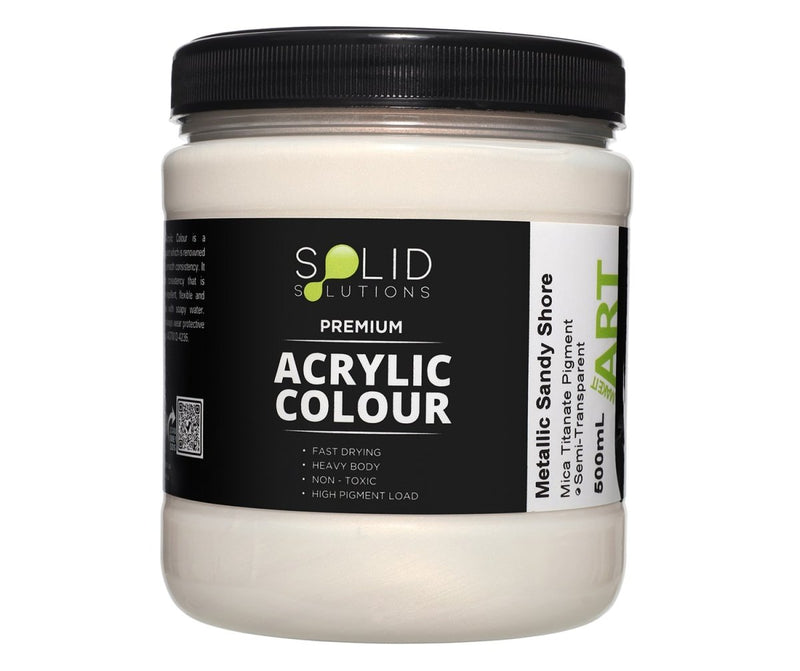 Solid Solutions Acrylic Paint | Metallic Sandy Shore - 500ml