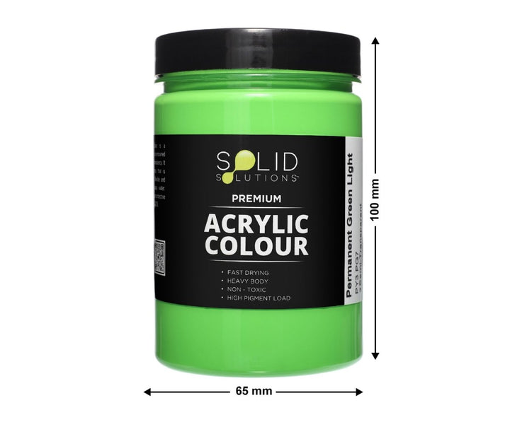 Solid Solutions Acrylic Paint | Permanent Green Light - 250ml