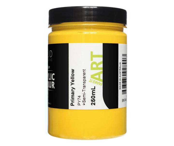 Solid Solutions Acrylic Paint | Primary Yellow - 250ml