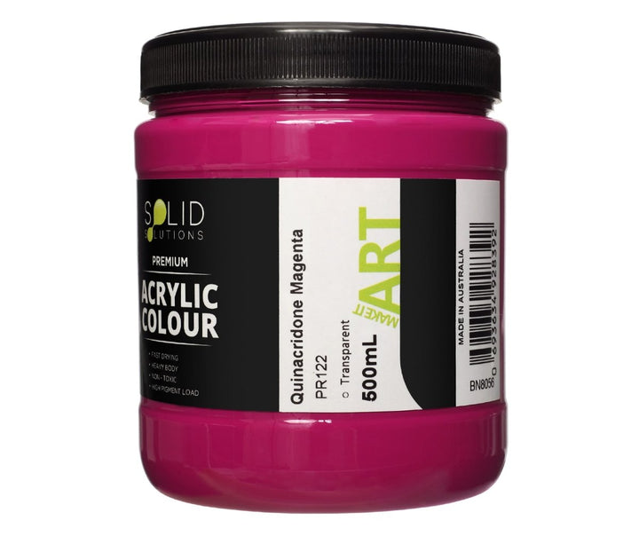 Solid Solutions Acrylic Paint | Quinacridone Magenta - 500ml