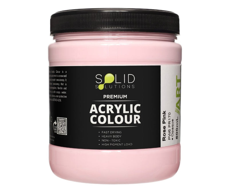 Solid Solutions Acrylic Paint | Rose Pink - 500ml