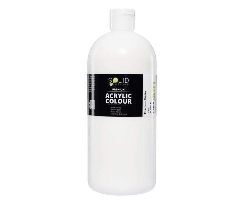 Solid Solutions Acrylic Paint | Titanium White - 1 Litre