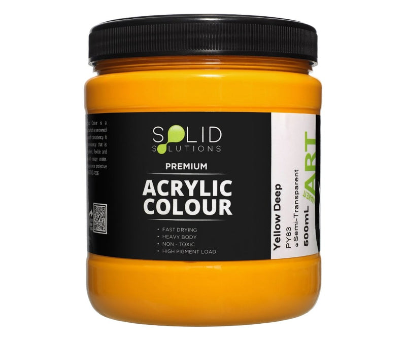 Solid Solutions Acrylic Paint | Yellow Deep - 500ml