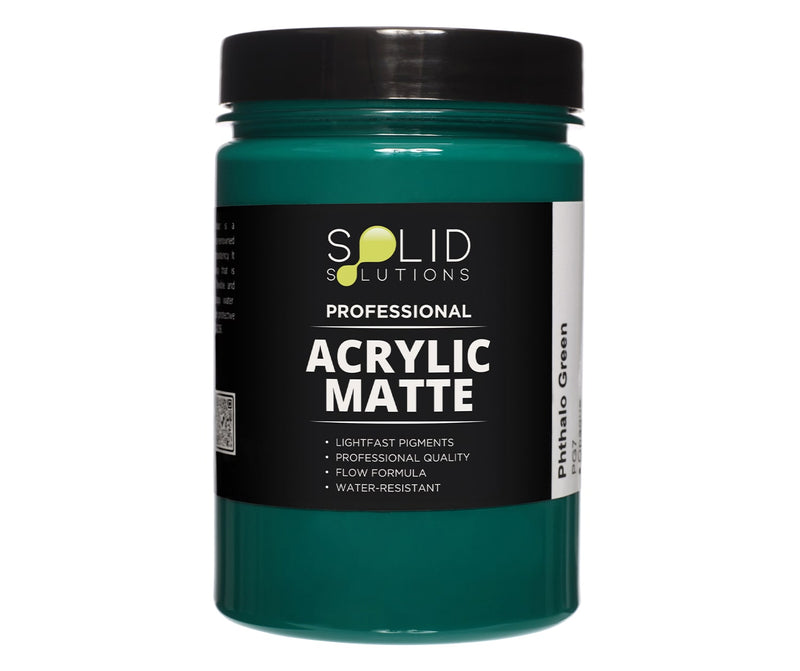 Solid Solutions Professional Acrylic Matte paint in Phthalo Green, 250ml tub