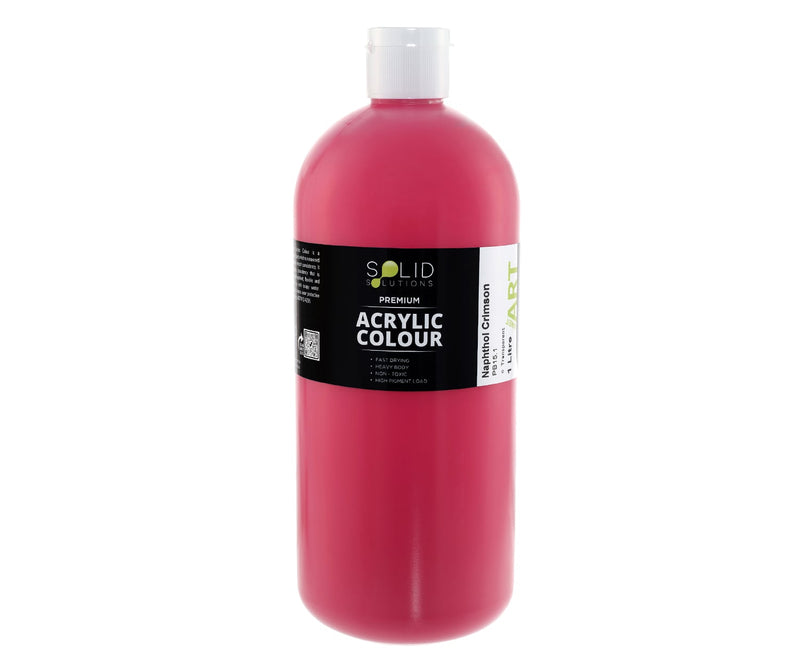 Solid Solutions Naphthol Crimson acrylic paint, 1 litre bottle