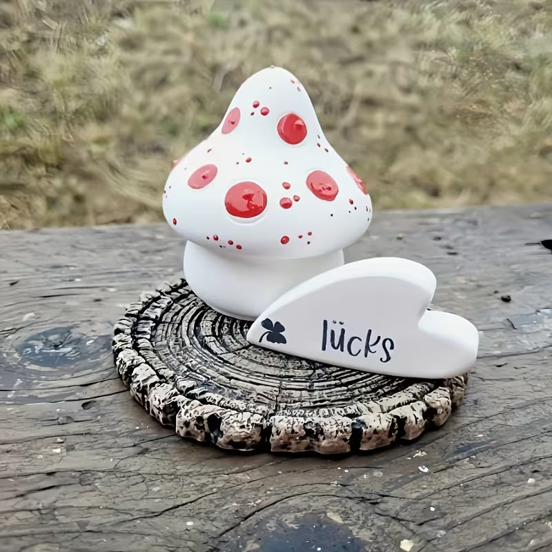 White 3D mushroom with red spots cast in the silicone mould