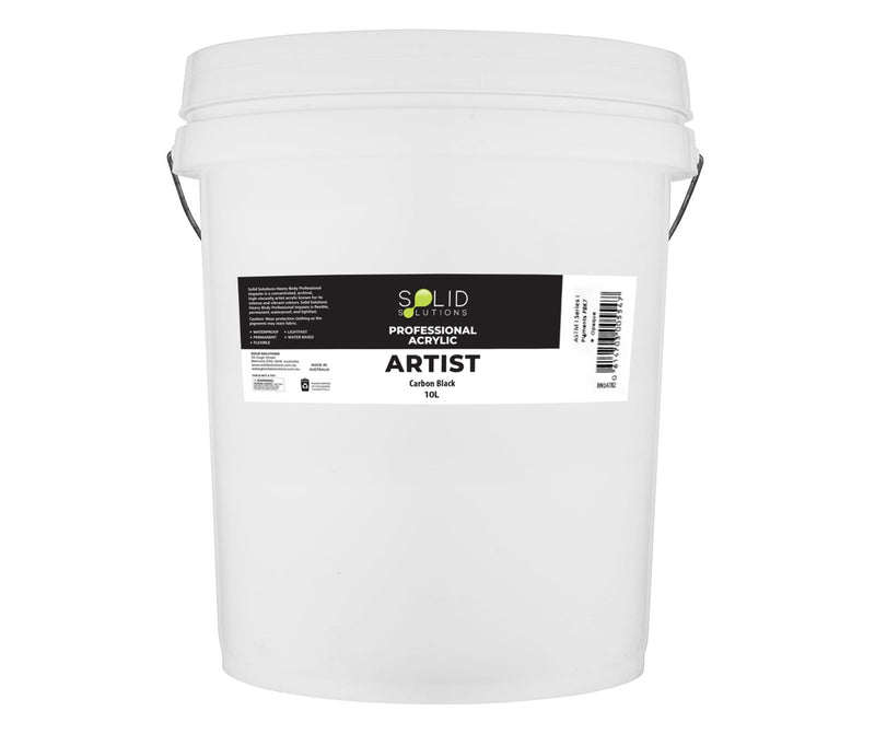 Solid Solutions Carbon Black heavy body artist acrylic paint, 10 litre