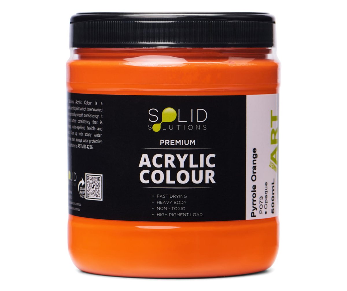 Acrylic Paint | Pyrrole Orange - 500ml – Solid Solutions