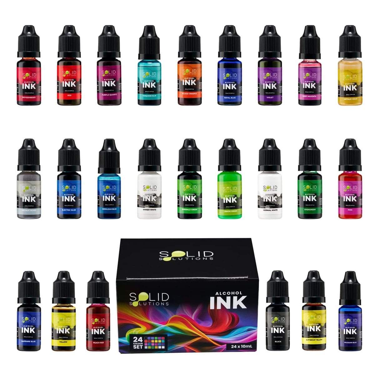 Alcohol Inks Set of 24 – Solid Solutions