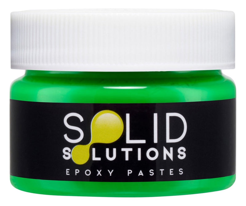 Solid Solutions Fluorescent Bright Green epoxy pigment paste, 30mL jar