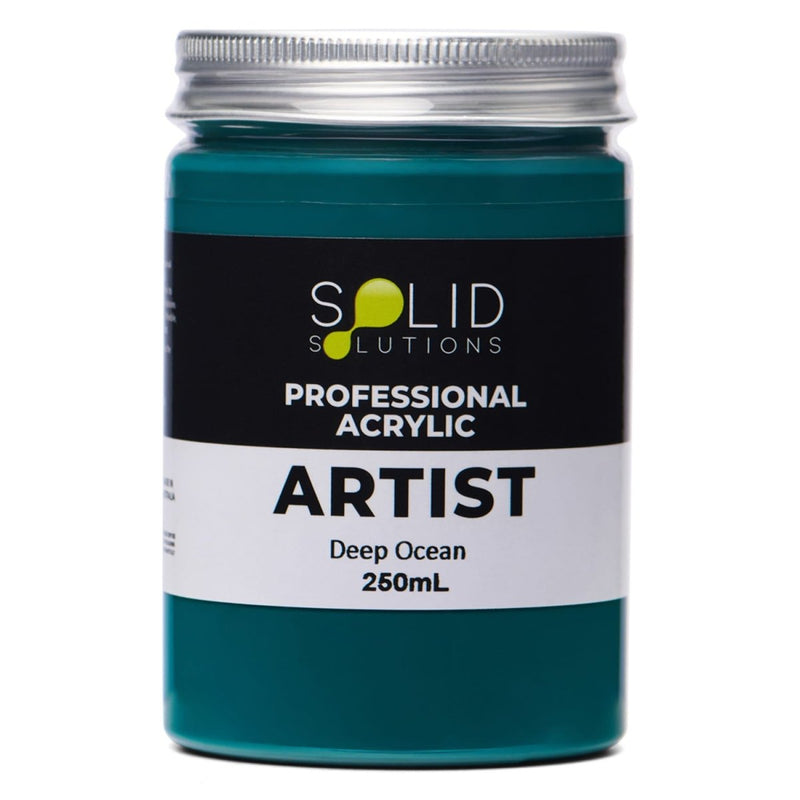 Solid Solutions Deep Ocean heavy body artist acrylic paint, 250mL jar