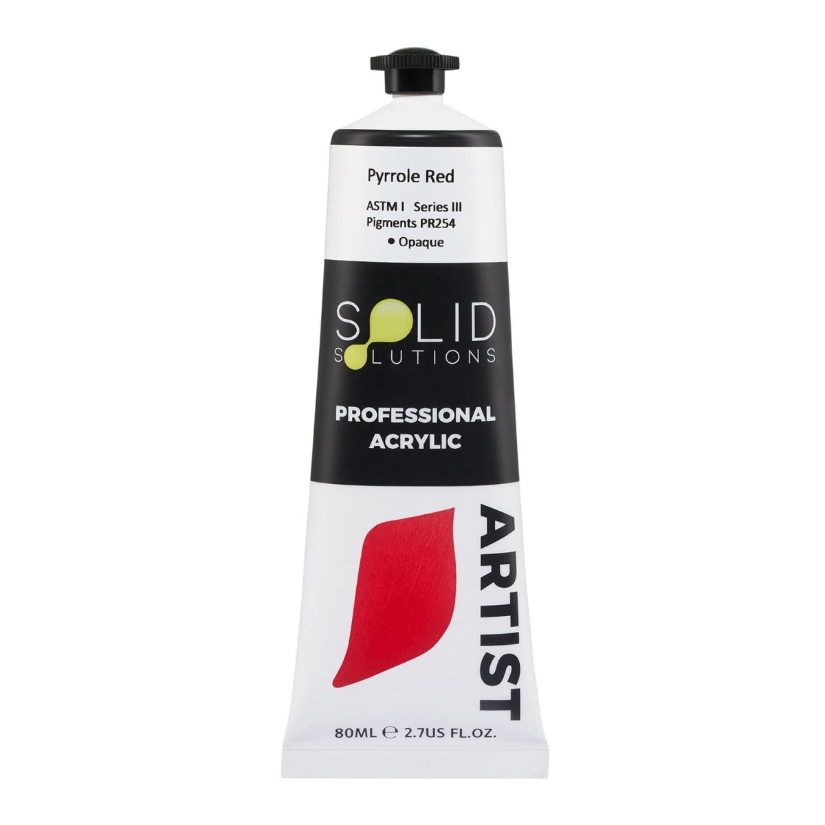 Professional Artist Acrylic Paint | Pyrrole Red S3 - 80mL – Solid Solutions