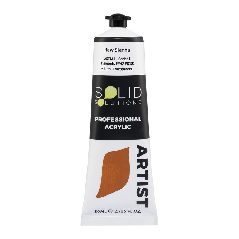Solid Solutions Raw Sienna heavy body artist acrylic paint, 80mL tube