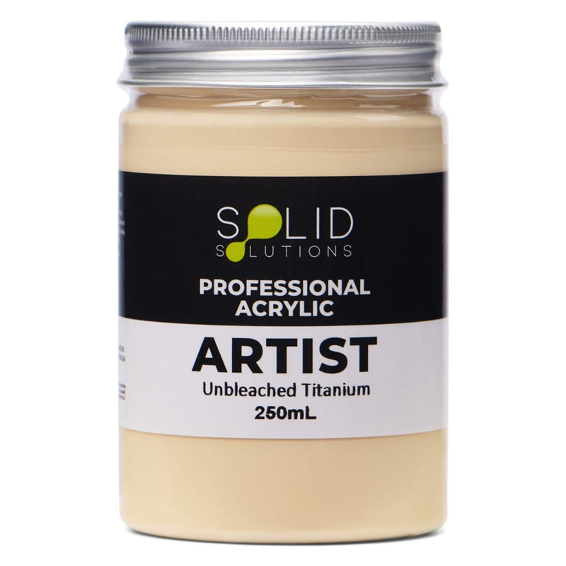 Solid Solutions Unbleached Titanium heavy body artist acrylic paint, 250mL jar