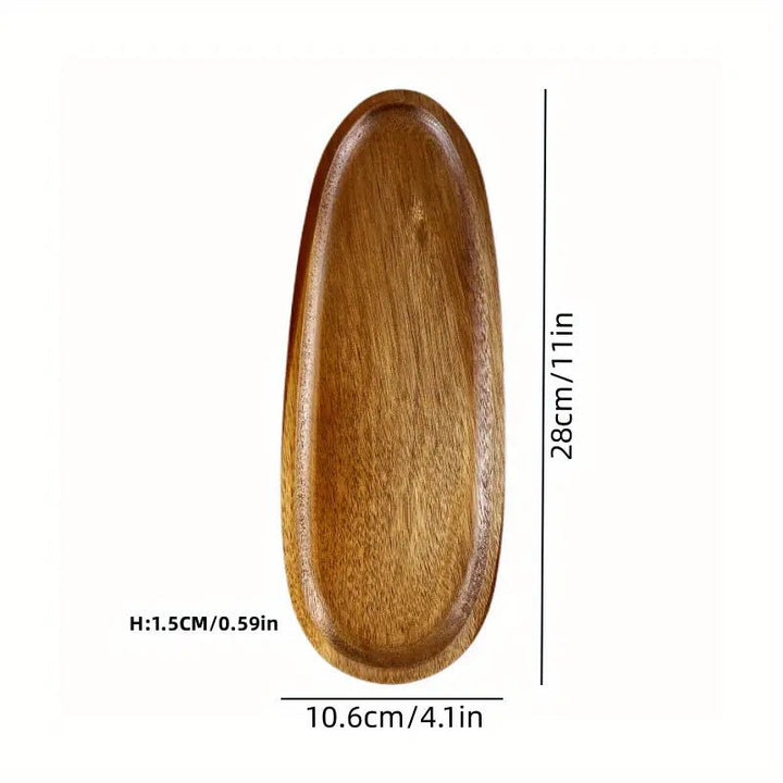 Resin Art - 1 x Acacia Wood Long Oval Shaped Tray 28cm