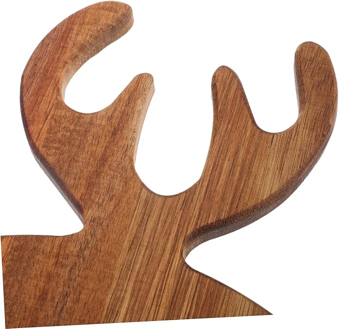 Resin Art - 1 x Acacia Wood Round Chopping Board with Antlers 42cm