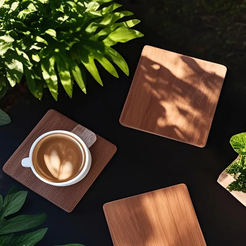 Resin Art - 1 x Beech Wood Square Coaster