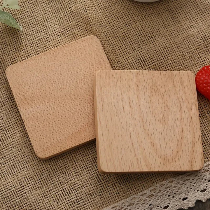 Resin Art - 1 x Beech Wood Square Coaster