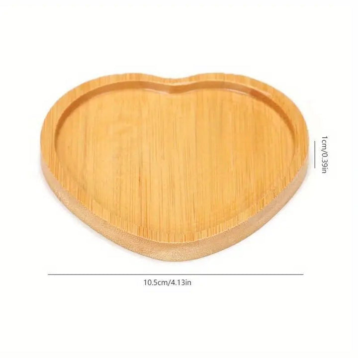 Resin Art - 1 x Heart Shaped Bamboo Coaster 10cm