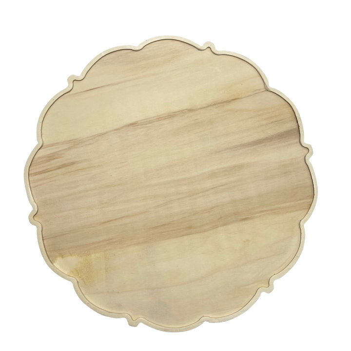Resin Art - 1 x Plywood Decorative Lace Edge Round Tray 36cm