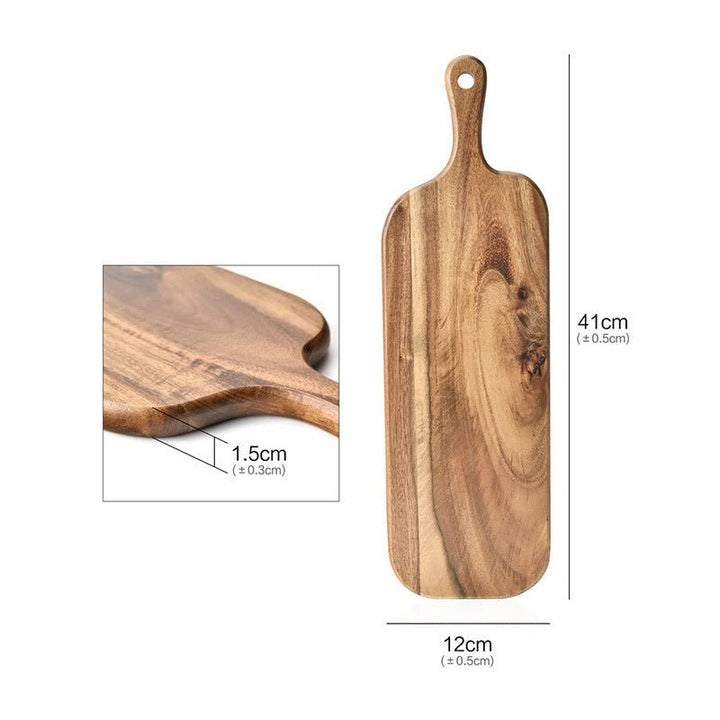 Resin Art - 1 x Wooden Acacia Large Rectangular Tray with Handle 41cm x 12cm x 1.5cm