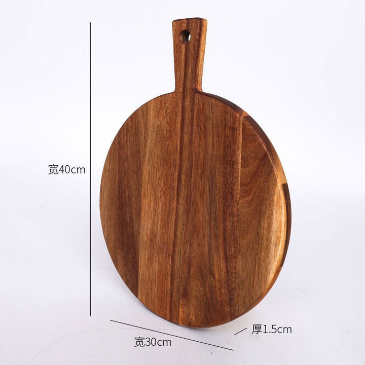 Resin Art - 1 x Wooden Acacia Large Round Tray with Handle 40cm x 30cm x 1.5cm