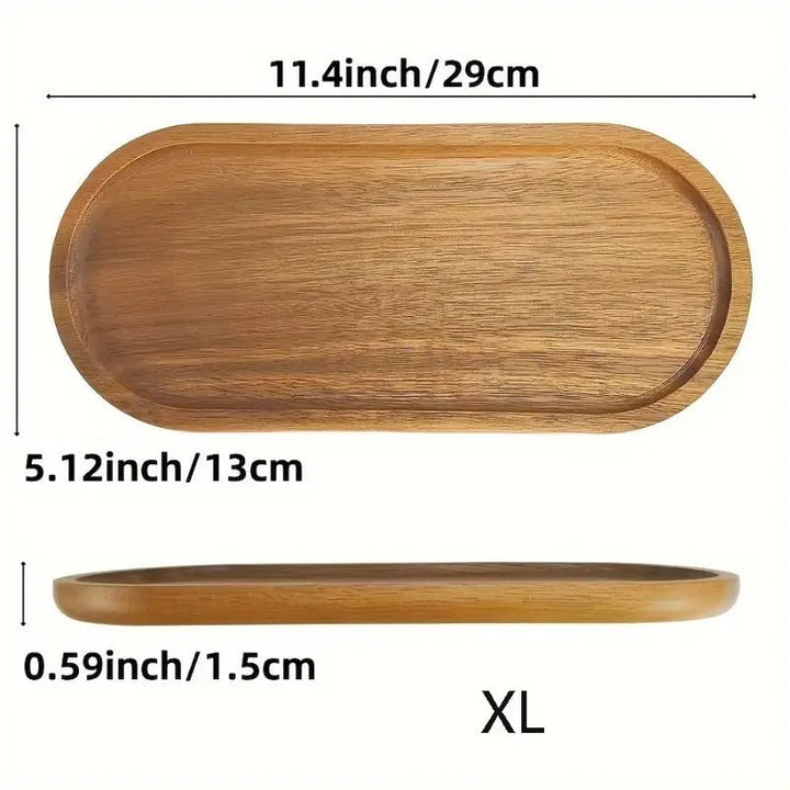 Resin Art - 1 x Wooden Acacia Large Tray Coaster with Groove 29cm x 10.5cm