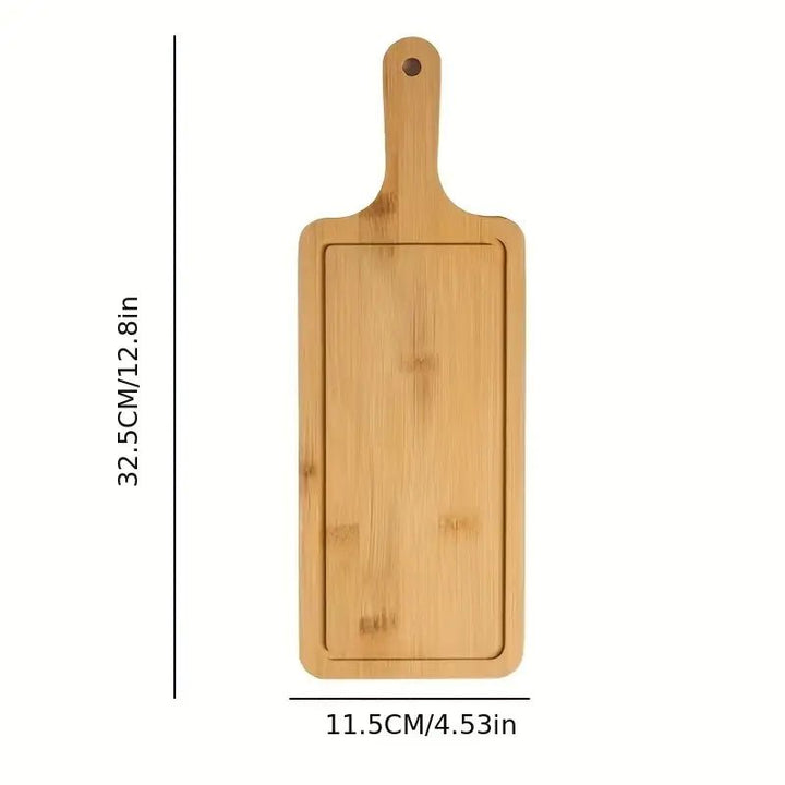 Resin Art - 1 x Wooden Bamboo Cross Border Tray with Handle 33cm x 11cm x 1.2cm