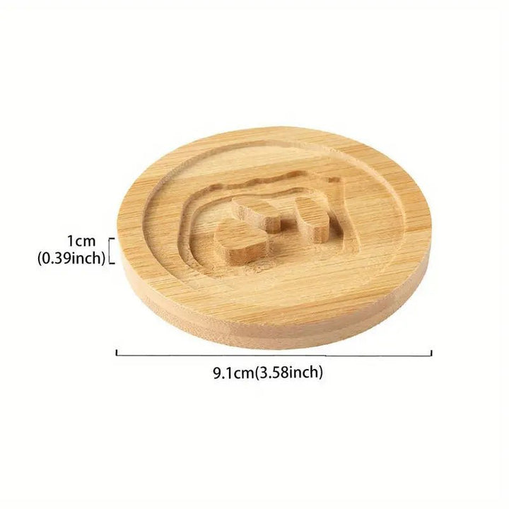 Resin Art - 1 x Wooden Bamboo Round Coaster with River Design 9.1cm x 9.1cm