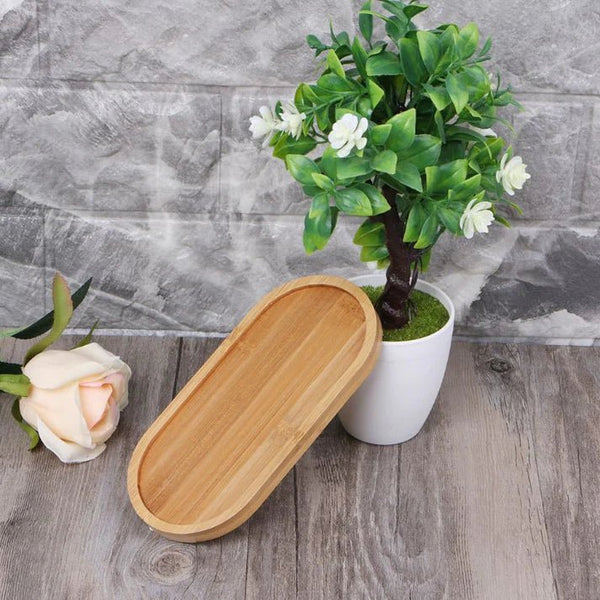 Resin Art - 1 x Wooden Bamboo Tray Coaster with Groove Edge 17.5cm x 8.8cm