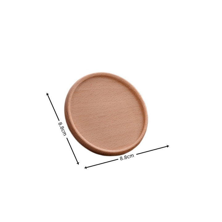 Resin Art - 1 x Wooden Beech Round Coaster with Groove Edge 8.8cm x 8.8cm x 0.8cm